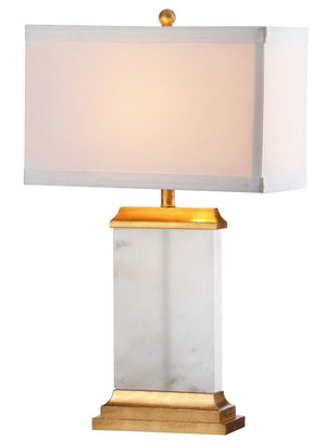 Safavieh Delilah Alabaster Table Lamp 25.5" White Gold Cotton TBL4068A 889048443181
