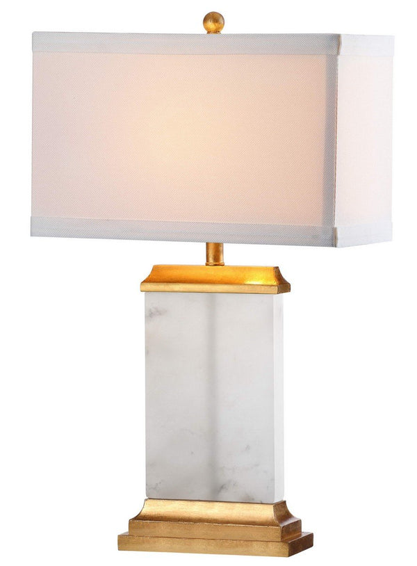 Safavieh Delilah Alabaster Table Lamp 25.5" White Gold Cotton TBL4068A 889048443181