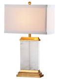 Safavieh Delilah Alabaster Table Lamp 25.5" White Gold Cotton TBL4068A 889048443181