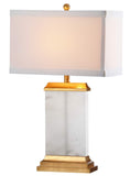 Safavieh Delilah Alabaster Table Lamp 30" White Gold Cotton TBL4067A 889048443174