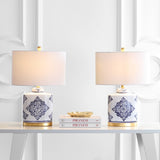 Safavieh - Set of 2 - Kamdyn Table Lamp Blue White TBL4145A-SET2 889048617742