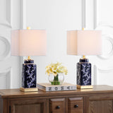 Safavieh - Set of 2 - Pilar Table Lamp Navy / White TBL4151A-SET2 889048617803