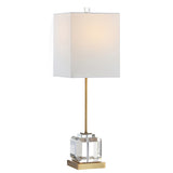 Safavieh - Set of 2 - Zayne Table Lamp in Clear Brass Gold TBL4191A-SET2