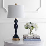 Safavieh Cayson, 28 Inch, Navy, Glass/Iron Table Lamp W/ Usb Port​ Navy/Gold Glass TBL4203A-U