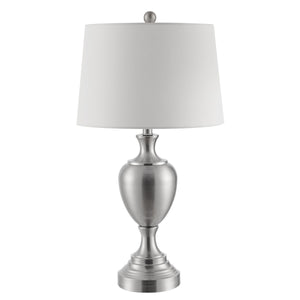 Poppy Elegant Iron Table Lamp with White Cotton Shade for Classic-Contemporary Home Décor Style