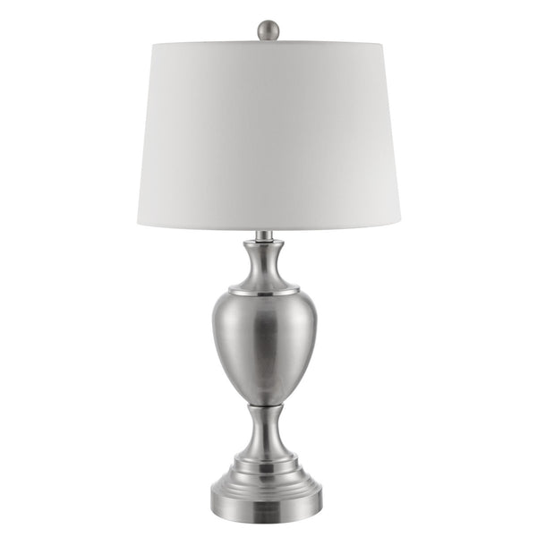 Poppy Elegant Iron Table Lamp with White Cotton Shade for Classic-Contemporary Home Décor Style