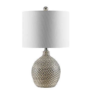Breeda Ceramic Table Lamp – Modern-Retro Design with Iconic Pattern & Soft White Cotton Shade