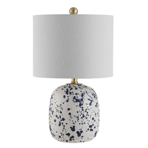 Wallace Ivory Ceramic Table Lamp - Artistically Designed with Natural Tree Illustrations & White Shade