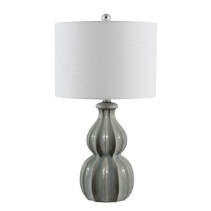 Wade Ceramic Table Lamp - Elegant Scalloped Design with Cotton Shade, Perfect for Modern Décor