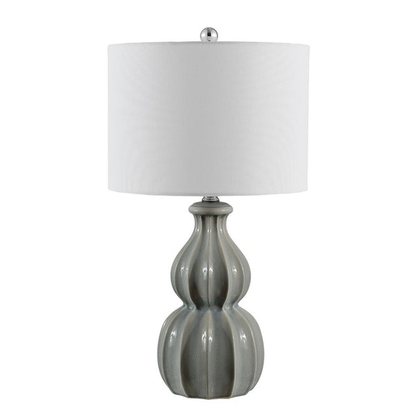 Wade Ceramic Table Lamp - Elegant Scalloped Design with Cotton Shade, Perfect for Modern Décor
