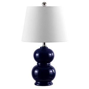 Everlee Ceramic Table Lamp - Elegant Navy Design with Timeless White Shade for Modern Decor Style