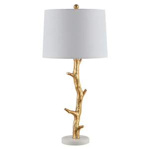 Olenna Table Lamp - Striking Art Nouveau Design with Gold Leaf Finish & Elegant White Marble Base