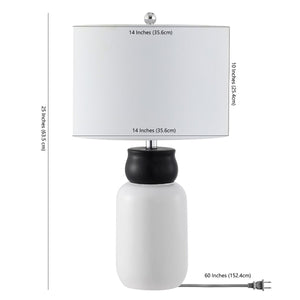 Ventrus Table Lamp – Contemporary Black and White Design with Crisp Shade, Perfect for Any Space