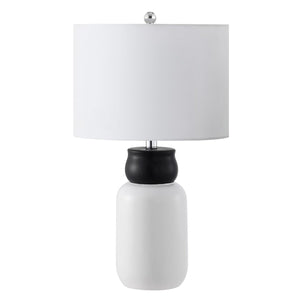 Ventrus Table Lamp – Contemporary Black and White Design with Crisp Shade, Perfect for Any Space