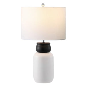 Ventrus Table Lamp – Contemporary Black and White Design with Crisp Shade, Perfect for Any Space