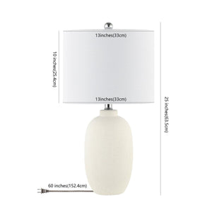 Zema Table Lamp - Elegant Ivory Ceramic Design with White Cotton Shade for Classic-Contemporary Decor