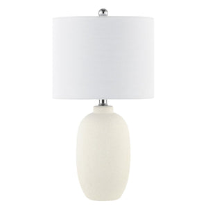 Zema Table Lamp - Elegant Ivory Ceramic Design with White Cotton Shade for Classic-Contemporary Decor