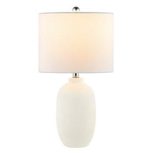 Zema Table Lamp - Elegant Ivory Ceramic Design with White Cotton Shade for Classic-Contemporary Decor