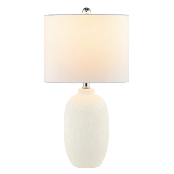Zema Table Lamp - Elegant Ivory Ceramic Design with White Cotton Shade for Classic-Contemporary Decor
