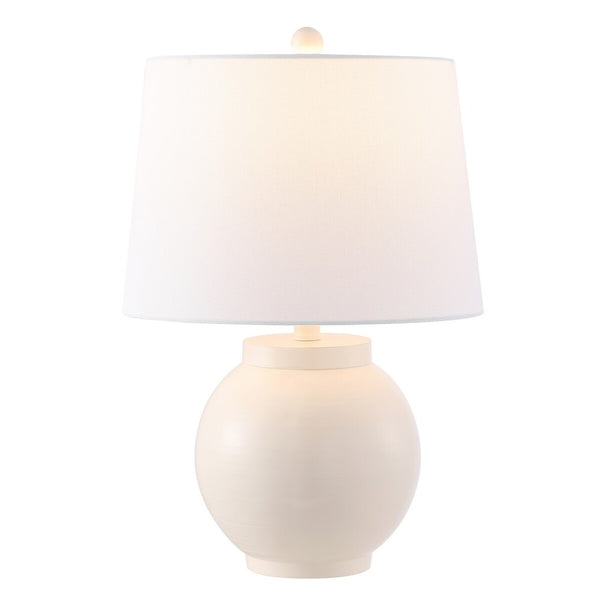 Lemeni Table Lamp - Timeless Cream Elegance with Curved Silhouette, Perfect for Classic-Contemporary Spaces