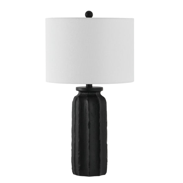 Candri Table Lamp - Elegant Matte Black Resin Base with Crisp White Shade for Chic Interiors