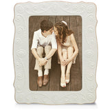 French Perle White™ 5" x 7" Beaded Ceramic Frame Set of 4 - Elegant Display for Cherished Memories