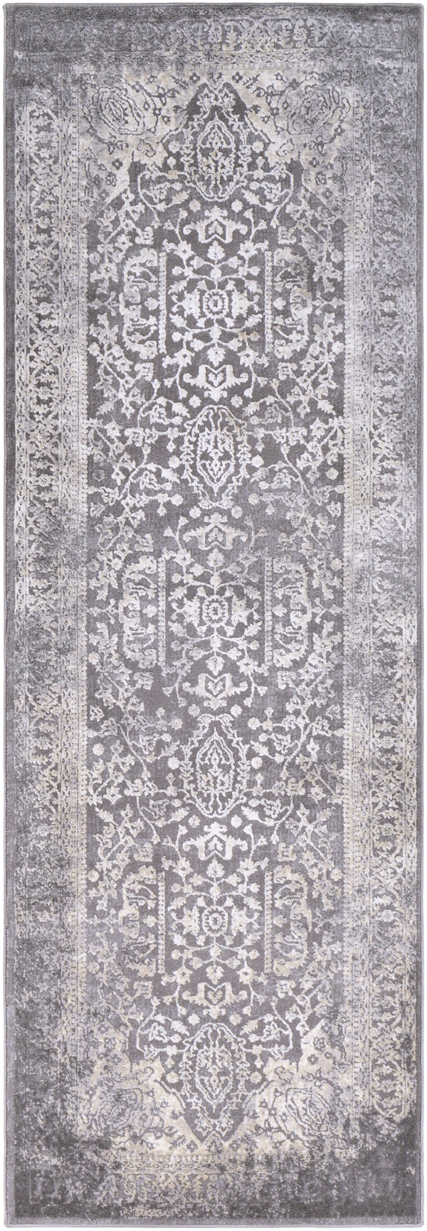 Tibetan TBT-2300 Traditional Polypropylene, Polyester Rug TBT2300-2776 Charcoal, Ivory, Khaki, Medium Gray 80% Polypropylene, 20% Polyester 2'7" x 7'7"