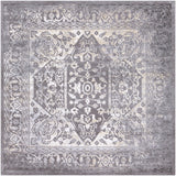 Tibetan TBT-2300 Traditional Polypropylene, Polyester Rug TBT2300-710SQ Charcoal, Ivory, Khaki, Medium Gray 80% Polypropylene, 20% Polyester 7'10" Square