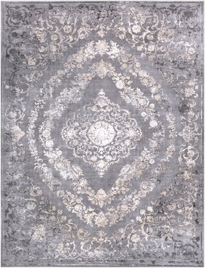 Tibetan TBT-2301 Traditional Polypropylene, Polyester Rug TBT2301-710103 Medium Gray, Charcoal, Cream, Khaki 80% Polypropylene, 20% Polyester 7'10" x 10'2"