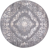 Tibetan TBT-2301 Traditional Polypropylene, Polyester Rug TBT2301-710RD Medium Gray, Charcoal, Cream, Khaki 80% Polypropylene, 20% Polyester 7'10" Round