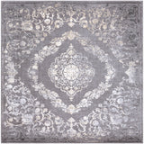 Tibetan TBT-2301 Traditional Polypropylene, Polyester Rug TBT2301-710SQ Medium Gray, Charcoal, Cream, Khaki 80% Polypropylene, 20% Polyester 7'10" Square