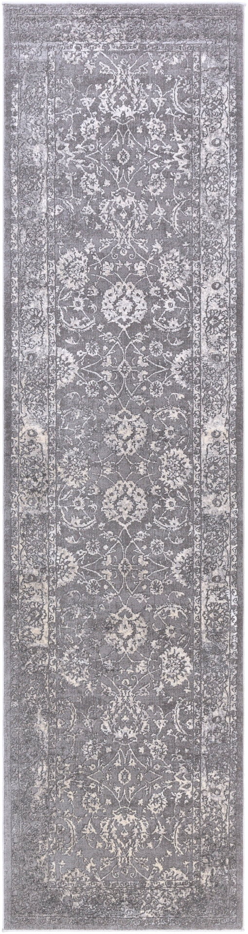 Tibetan TBT-2309 Traditional Polypropylene, Polyester Rug TBT2309-2712 Medium Gray, Ivory, Taupe, Charcoal 80% Polypropylene, 20% Polyester 2'7" x 12'