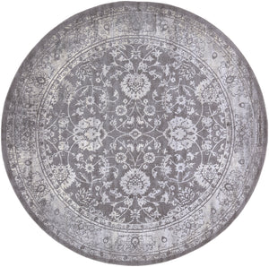 Tibetan TBT-2309 Traditional Polypropylene, Polyester Rug TBT2309-710RD Medium Gray, Ivory, Taupe, Charcoal 80% Polypropylene, 20% Polyester 7'10" Round