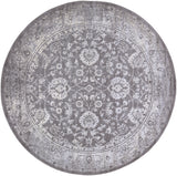 Tibetan TBT-2309 Traditional Polypropylene, Polyester Rug TBT2309-710RD Medium Gray, Ivory, Taupe, Charcoal 80% Polypropylene, 20% Polyester 7'10" Round