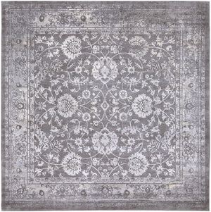 Tibetan TBT-2309 Traditional Polypropylene, Polyester Rug TBT2309-710SQ Medium Gray, Ivory, Taupe, Charcoal 80% Polypropylene, 20% Polyester 7'10" Square