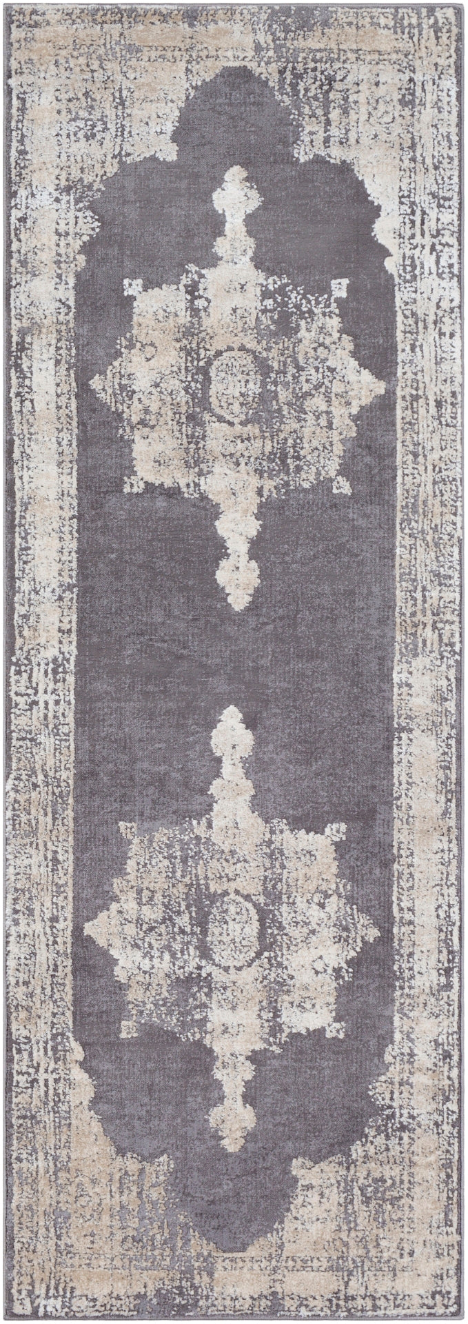 Tibetan TBT-2310 Traditional Polypropylene, Polyester Rug TBT2310-93123 Medium Gray, Charcoal, Cream, Khaki 80% Polypropylene, 20% Polyester 9' x 12'4"