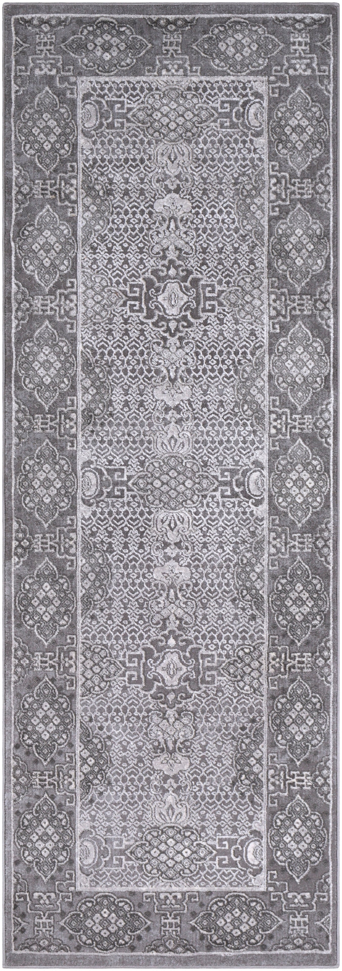 Tibetan TBT-2311 Traditional Polypropylene, Polyester Rug TBT2311-93123 Taupe, Medium Gray, Ivory 80% Polypropylene, 20% Polyester 9' x 12'4"