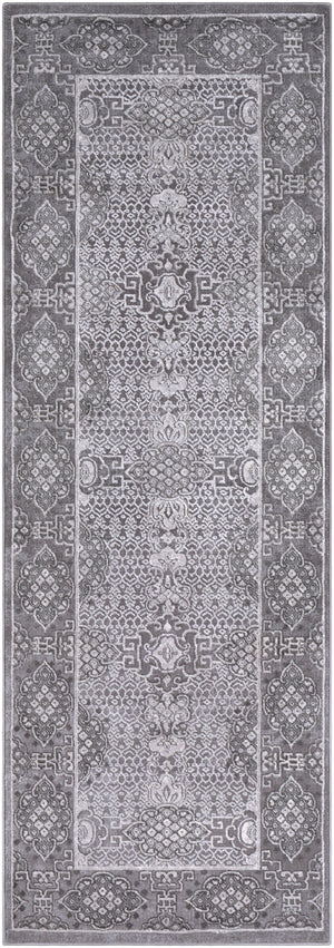 Tibetan TBT-2311 Traditional Polypropylene, Polyester Rug TBT2311-2776 Taupe, Medium Gray, Ivory 80% Polypropylene, 20% Polyester 2'7" x 7'7"