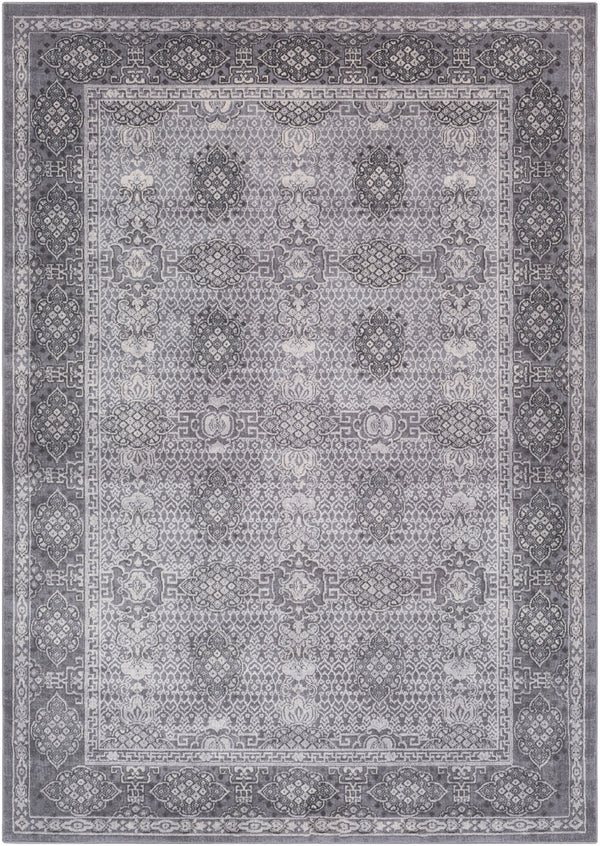 Tibetan TBT-2311 Traditional Polypropylene, Polyester Rug TBT2311-93123 Taupe, Medium Gray, Ivory 80% Polypropylene, 20% Polyester 9' x 12'4"