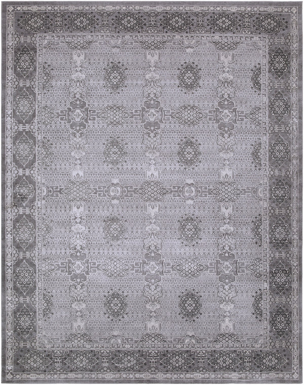 Tibetan TBT-2311 Traditional Polypropylene, Polyester Rug TBT2311-710103 Taupe, Medium Gray, Ivory 80% Polypropylene, 20% Polyester 7'10" x 10'2"