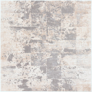 Tibetan TBT-2312 Modern Polypropylene, Polyester Rug TBT2312-710SQ Khaki, Cream, Medium Gray, Taupe, Charcoal 80% Polypropylene, 20% Polyester 7'10" Square