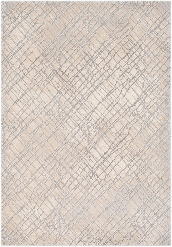 Tibetan TBT-2314 Modern Polypropylene, Polyester Rug TBT2314-93123 Medium Gray, Cream, Taupe, Charcoal 80% Polypropylene, 20% Polyester 9' x 12'4"