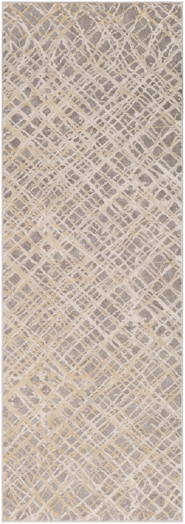 Tibetan TBT-2316 Modern Polypropylene, Polyester Rug TBT2316-2776 Charcoal, Taupe, Khaki, Medium Gray, Cream 80% Polypropylene, 20% Polyester 2'7" x 7'7"