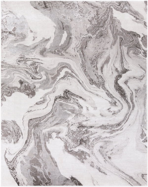 Tibetan TBT-2317 Modern Polypropylene, Polyester Rug TBT2317-710102 Medium Gray, Charcoal, Light Gray, White 80% Polypropylene, 20% Polyester 7'10" x 10'2"