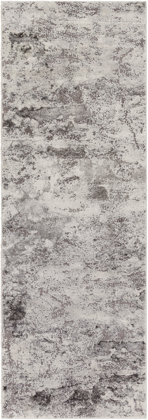 Tibetan TBT-2320 Modern Polypropylene, Polyester Rug TBT2320-2777 Medium Gray, Charcoal, Light Gray, White 80% Polypropylene, 20% Polyester 2'7" x 7'7"