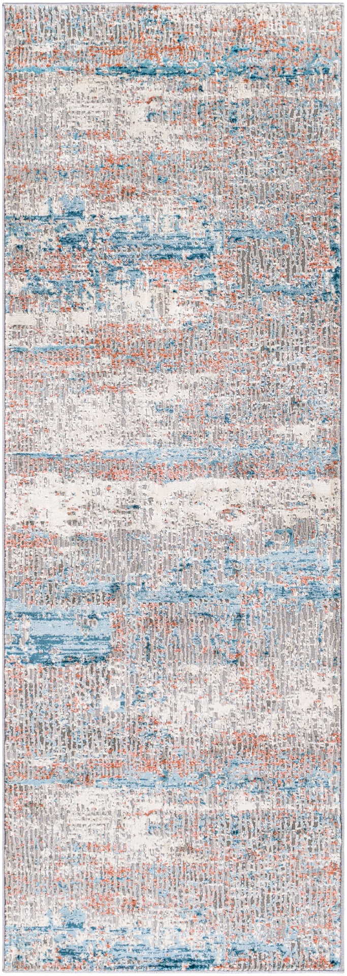 Tibetan TBT-2322 Modern Polypropylene, Polyester Rug TBT2322-9124 Rust, Ivory, Taupe, Dark Green, Teal, Coral 78% Polypropylene, 22% Polyester 9' x 12'4"