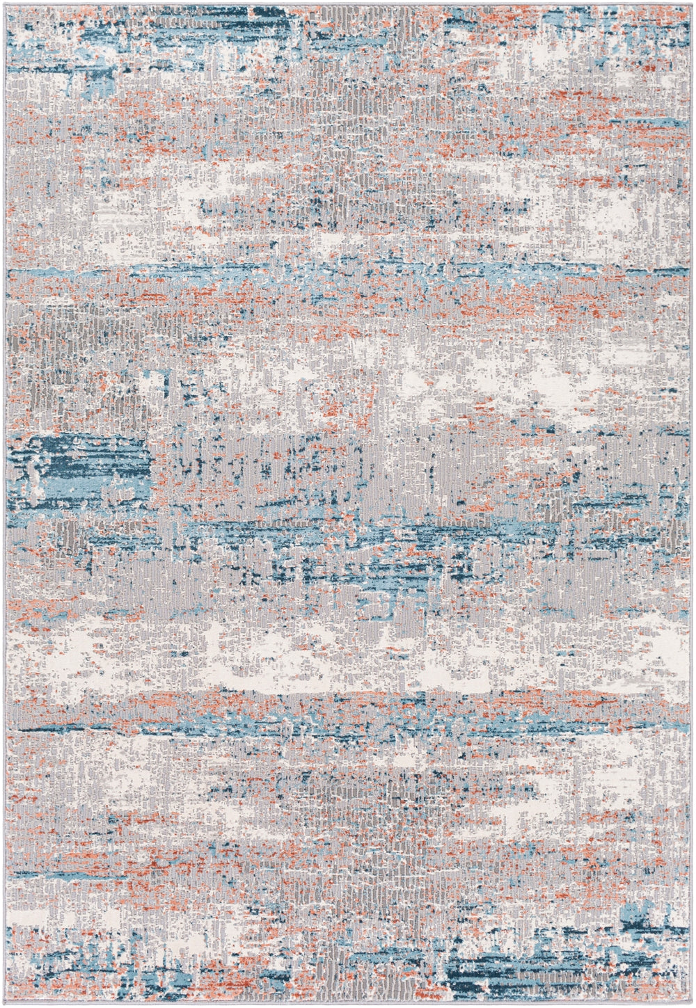 Tibetan TBT-2322 Modern Polypropylene, Polyester Rug TBT2322-9124 Rust, Ivory, Taupe, Dark Green, Teal, Coral 78% Polypropylene, 22% Polyester 9' x 12'4"