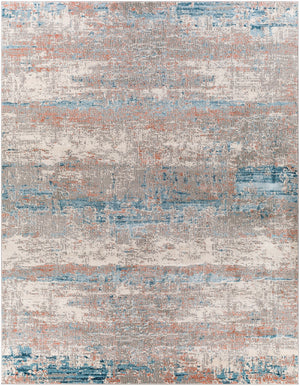 Tibetan TBT-2322 Modern Polypropylene, Polyester Rug TBT2322-710102 Rust, Ivory, Taupe, Dark Green, Teal, Coral 78% Polypropylene, 22% Polyester 7'10" x 10'2"