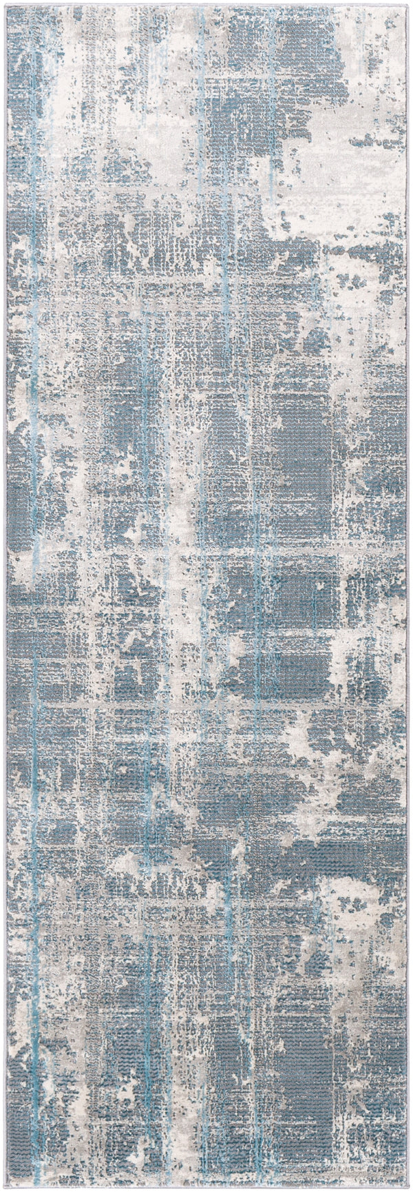 Tibetan TBT-2325 Modern Polypropylene, Polyester Rug TBT2325-2777 Teal, Taupe, Ivory, Dark Green 78% Polypropylene, 22% Polyester 2'7" x 7'7"