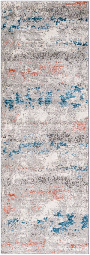 Tibetan TBT-2328 Modern Polypropylene, Polyester Rug TBT2328-2777 Coral, Ivory, Taupe, Dark Green, Teal, Rust 78% Polypropylene, 22% Polyester 2'7" x 7'7"
